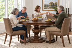 Bristol Walnut 48" Dining Table w/ 4 Chairs - Ornate Home