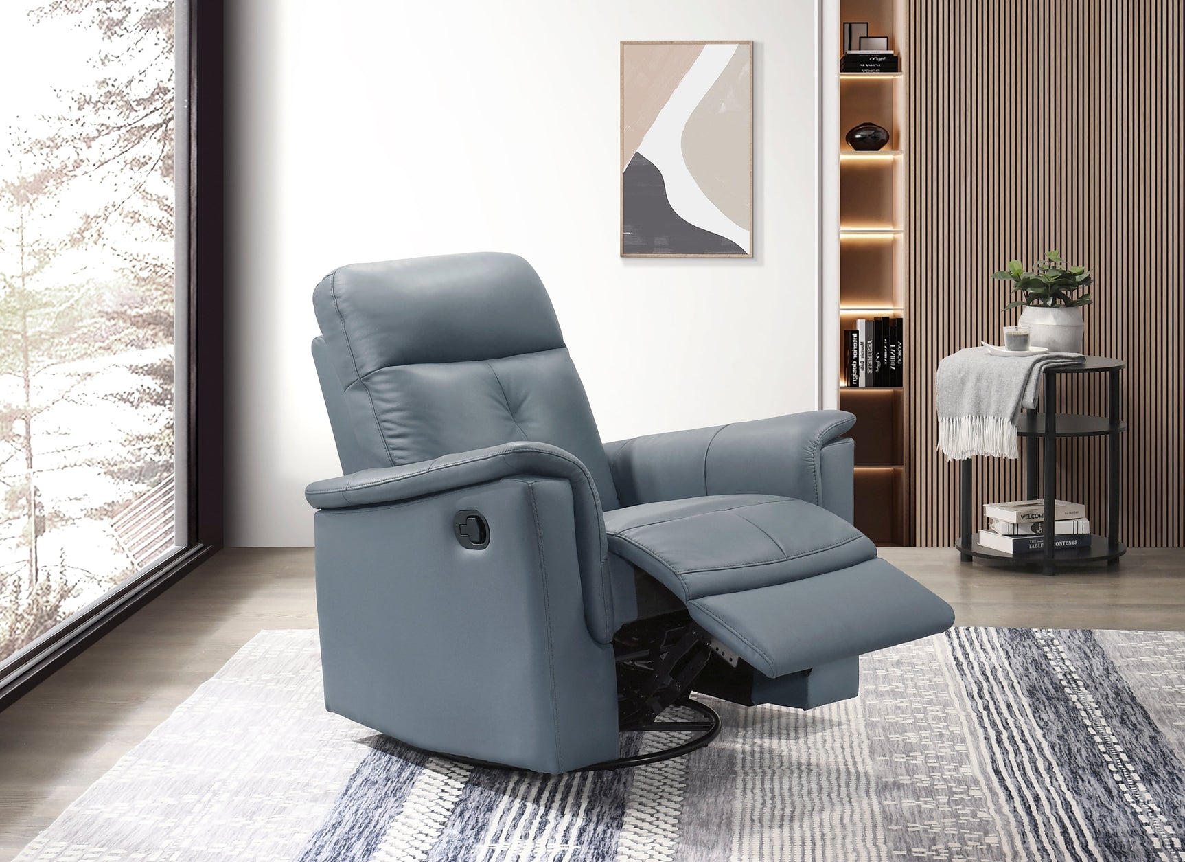 Bristow Gray Swivel Glider Reclining Chair - Ornate Home