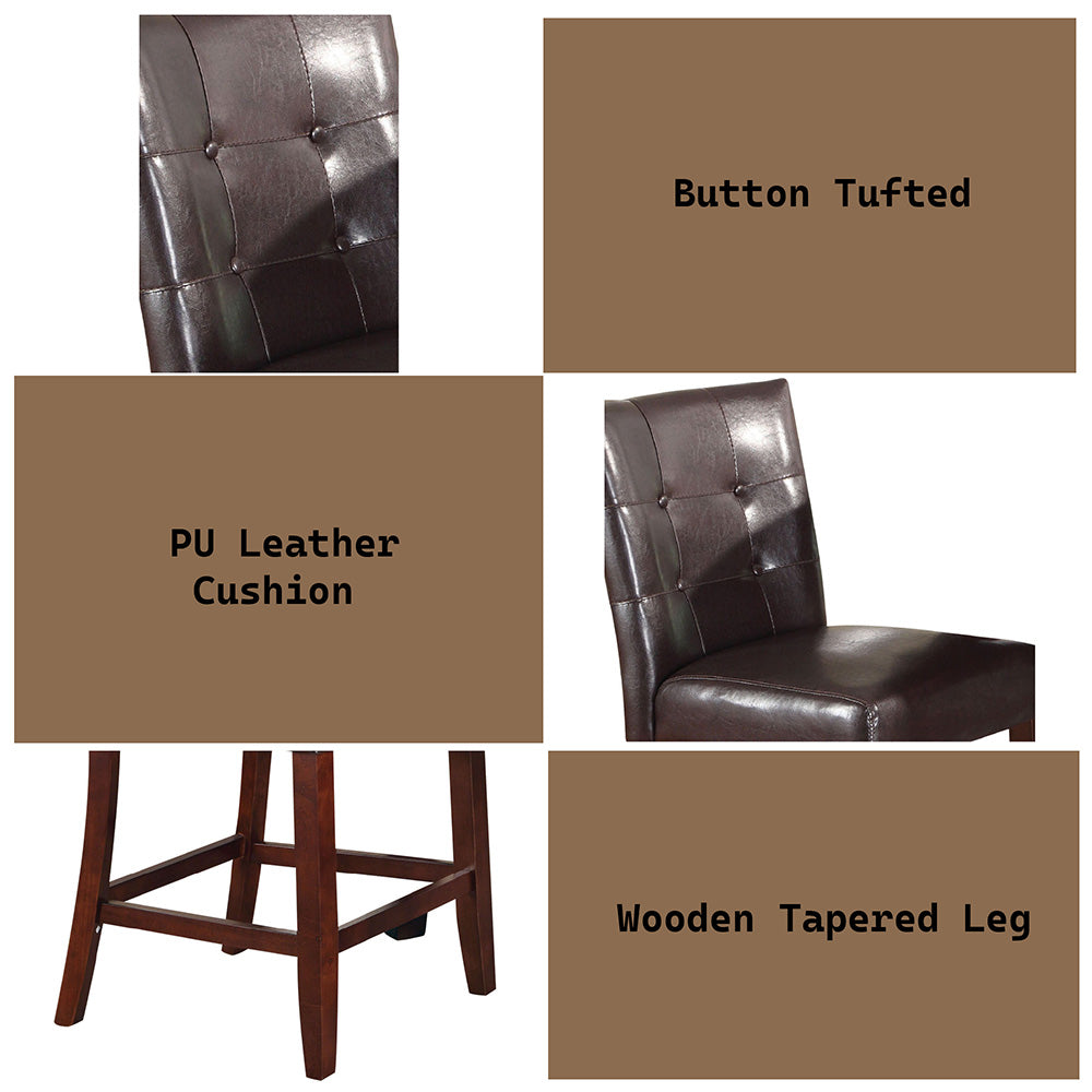 Britney Espresso/Walnut Counter Height Chair (Set of 2) - Ornate Home