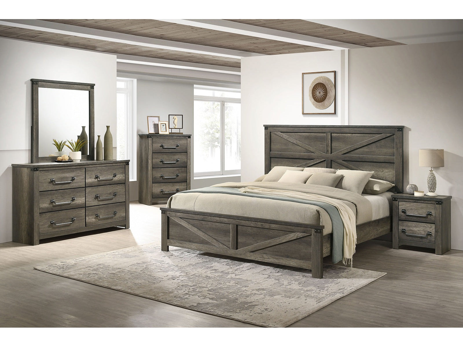 Britonale Gray Queen 4 Piece Bedroom Set - Ornate Home