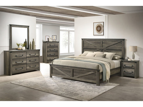 Britonale Gray Queen 5 Piece Bedroom Set w/2 Nightstands - Ornate Home