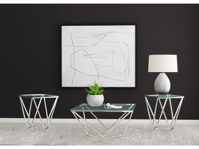 Brittania Nickel 3-piece Square Coffee and End Table Set - Ornate Home