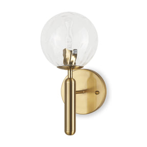 Britton Gold/Clear Metal 1-Light Wall Sconce - Ornate Home