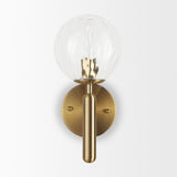 Britton Gold/Clear Metal 1-Light Wall Sconce - Ornate Home