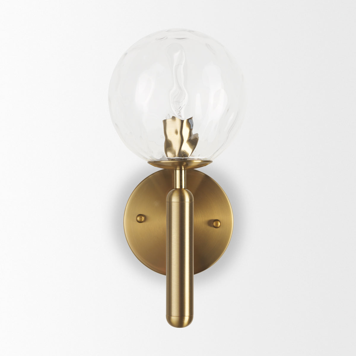 Britton Gold/Clear Metal 1-Light Wall Sconce - Ornate Home
