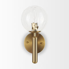 Britton Gold/Clear Metal 1-Light Wall Sconce