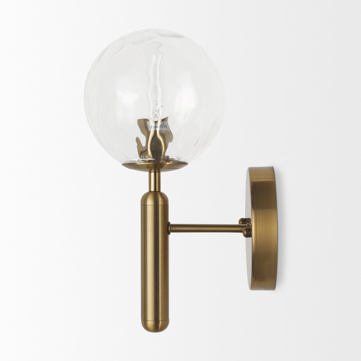 Britton Gold/Clear Metal 1-Light Wall Sconce - Ornate Home