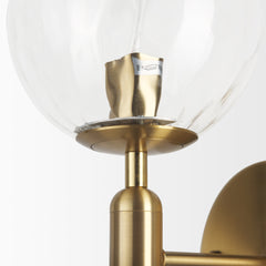 Britton Gold/Clear Metal 1-Light Wall Sconce