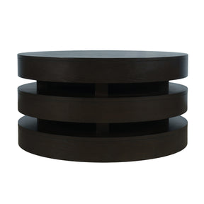 Brix Espresso Round Cocktail Table w/Casters - Ornate Home