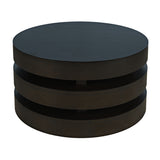 Brix Espresso Round Cocktail Table w/Casters - Ornate Home