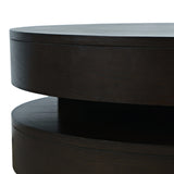 Brix Espresso Round Cocktail Table w/Casters - Ornate Home