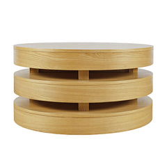 Brix Natural Round Cocktail Table w/Casters - Ornate Home