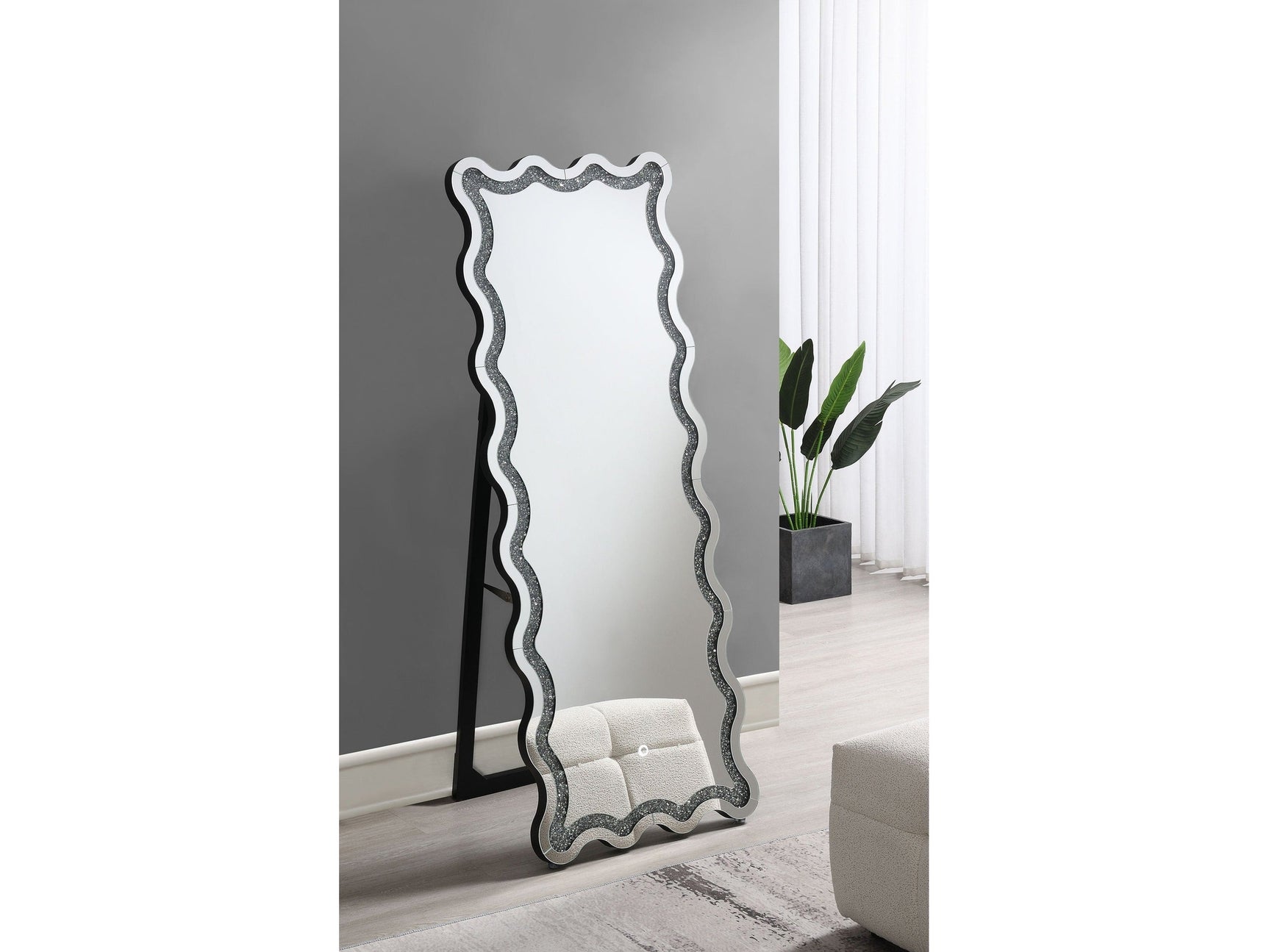 Brixey Black Led Floor Mirror - Ornate Home