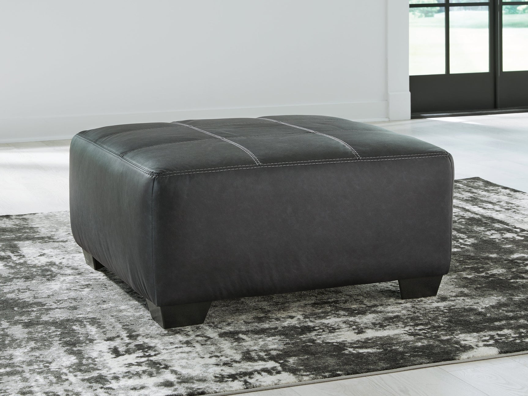 Brixley Pier Graphite Oversized Accent Ottoman - Ornate Home