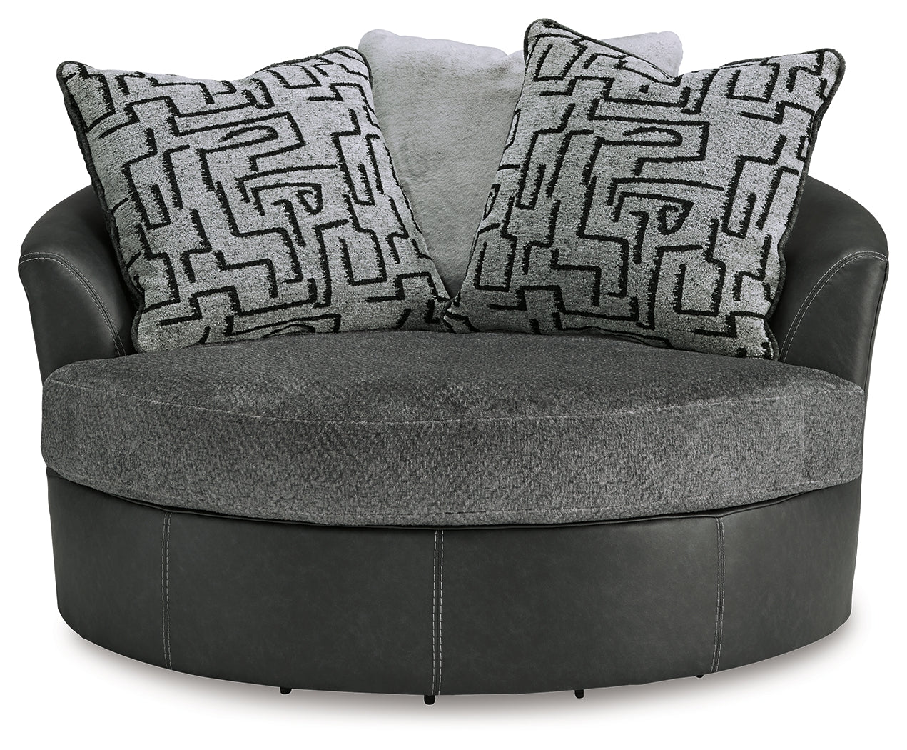 Brixley Pier Graphite Oversized Swivel Accent Chair (Online Special Price) - Ornate Home