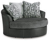 Brixley Pier Graphite Oversized Swivel Accent Chair - Ornate Home