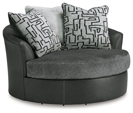 Brixley Pier Graphite Oversized Swivel Accent Chair - Ornate Home
