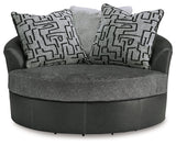 Brixley Pier Graphite Oversized Swivel Accent Chair - Ornate Home