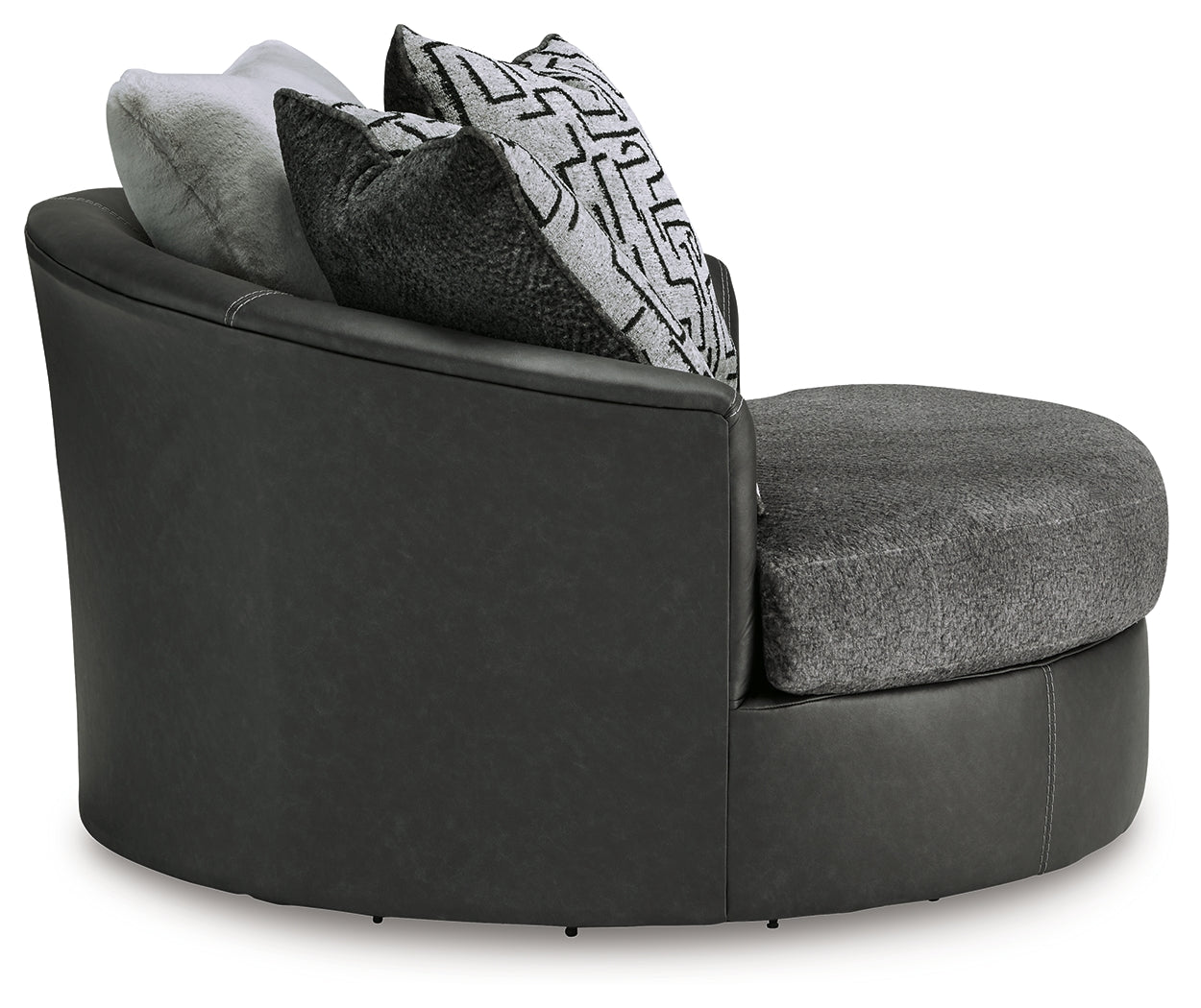 Brixley Pier Graphite Oversized Swivel Accent Chair - Ornate Home