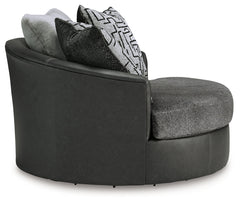 Brixley Pier Graphite Oversized Swivel Accent Chair - Ornate Home