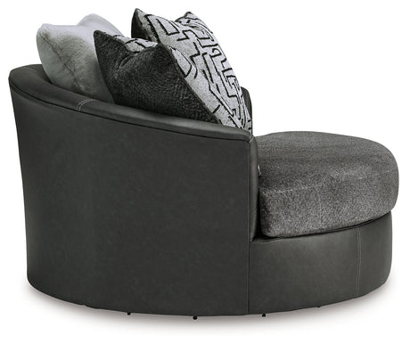 Brixley Pier Graphite Oversized Swivel Accent Chair - Ornate Home