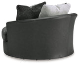 Brixley Pier Graphite Oversized Swivel Accent Chair - Ornate Home