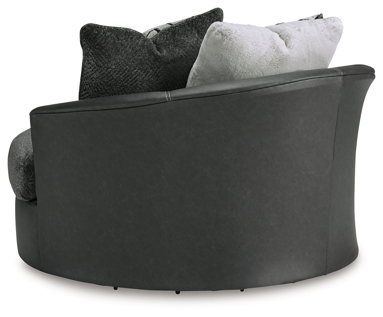 Brixley Pier Graphite Oversized Swivel Accent Chair - Ornate Home