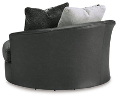 Brixley Pier Graphite Oversized Swivel Accent Chair - Ornate Home