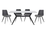 Brixley White/Gray/Black 5-Piece Dining Table Set - Ornate Home