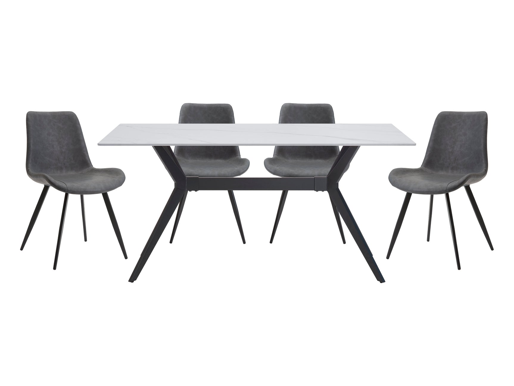 Brixley White/Gray/Black 5-Piece Dining Table Set - Ornate Home