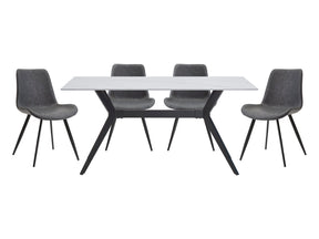 Brixley White/Gray/Black 5-Piece Dining Table Set - Ornate Home