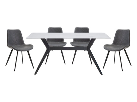 Brixley White/Gray/Black 5-Piece Dining Table Set - Ornate Home