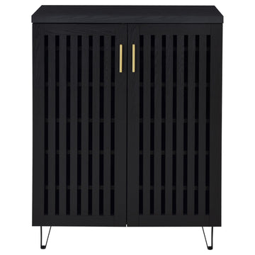 Brixton Black 2-door Entryway Shoe Storage Cabinets - Ornate Home