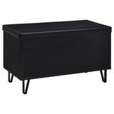 Brixton Black 2-door Padded Entryway Shoe Storage Bench - Ornate Home