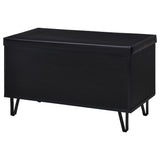 Brixton Black 2-door Padded Entryway Shoe Storage Bench - Ornate Home