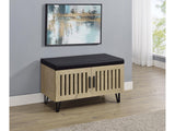 Brixton White Oak 2-door Padded Entryway Shoe Storage Bench - Ornate Home