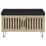 Brixton White Oak 2-door Padded Entryway Shoe Storage Bench - Ornate Home