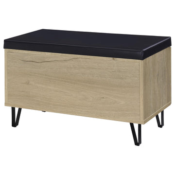 Brixton White Oak 2-door Padded Entryway Shoe Storage Bench - Ornate Home