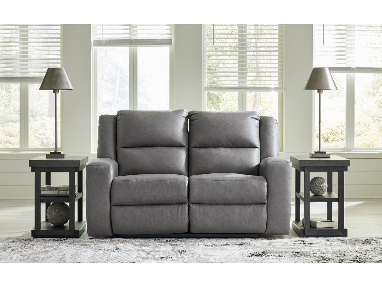 Brixworth Gray Reclining Loveseat - Ornate Home