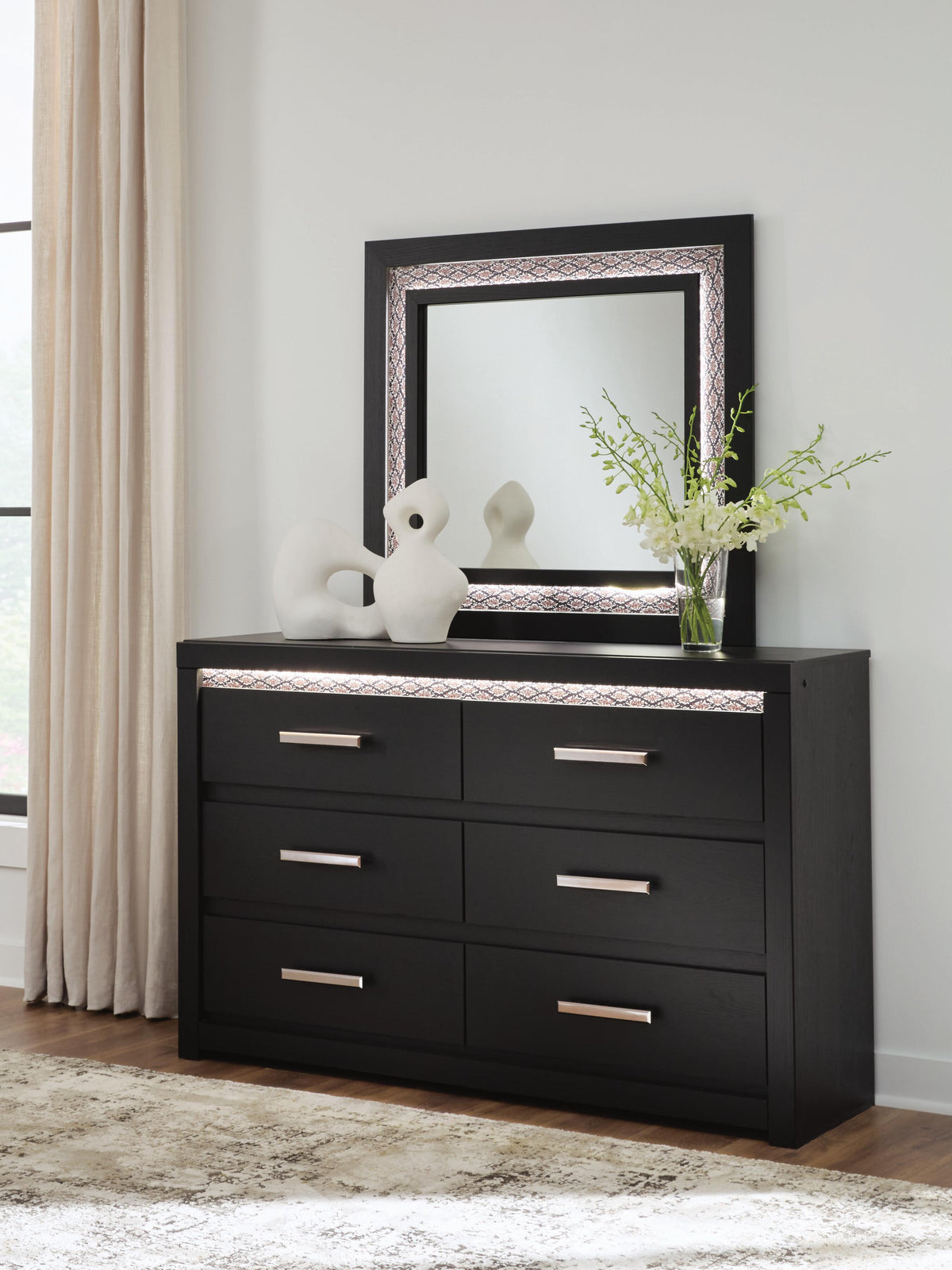 Brizmore Black Dresser and Mirror - Ornate Home