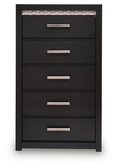 Brizmore Black Five Drawer Chest - Ornate Home
