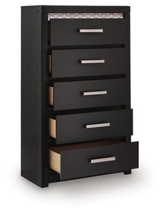 Brizmore Black Five Drawer Chest - Ornate Home