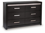 Brizmore Black Six Drawer Dresser - Ornate Home