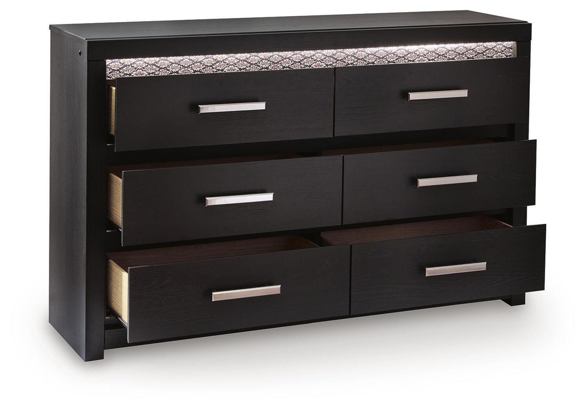 Brizmore Black Six Drawer Dresser - Ornate Home