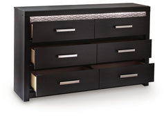 Brizmore Black Six Drawer Dresser - Ornate Home