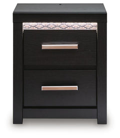 Brizmore Black Two Drawer Nightstand - Ornate Home