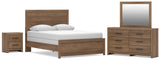 Broachmyn Auburn Queen Panel Bed, Dresser, Mirror and Nightstand