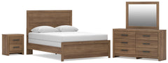Broachmyn Auburn Queen Panel Bed, Dresser, Mirror and Nightstand - Ornate Home