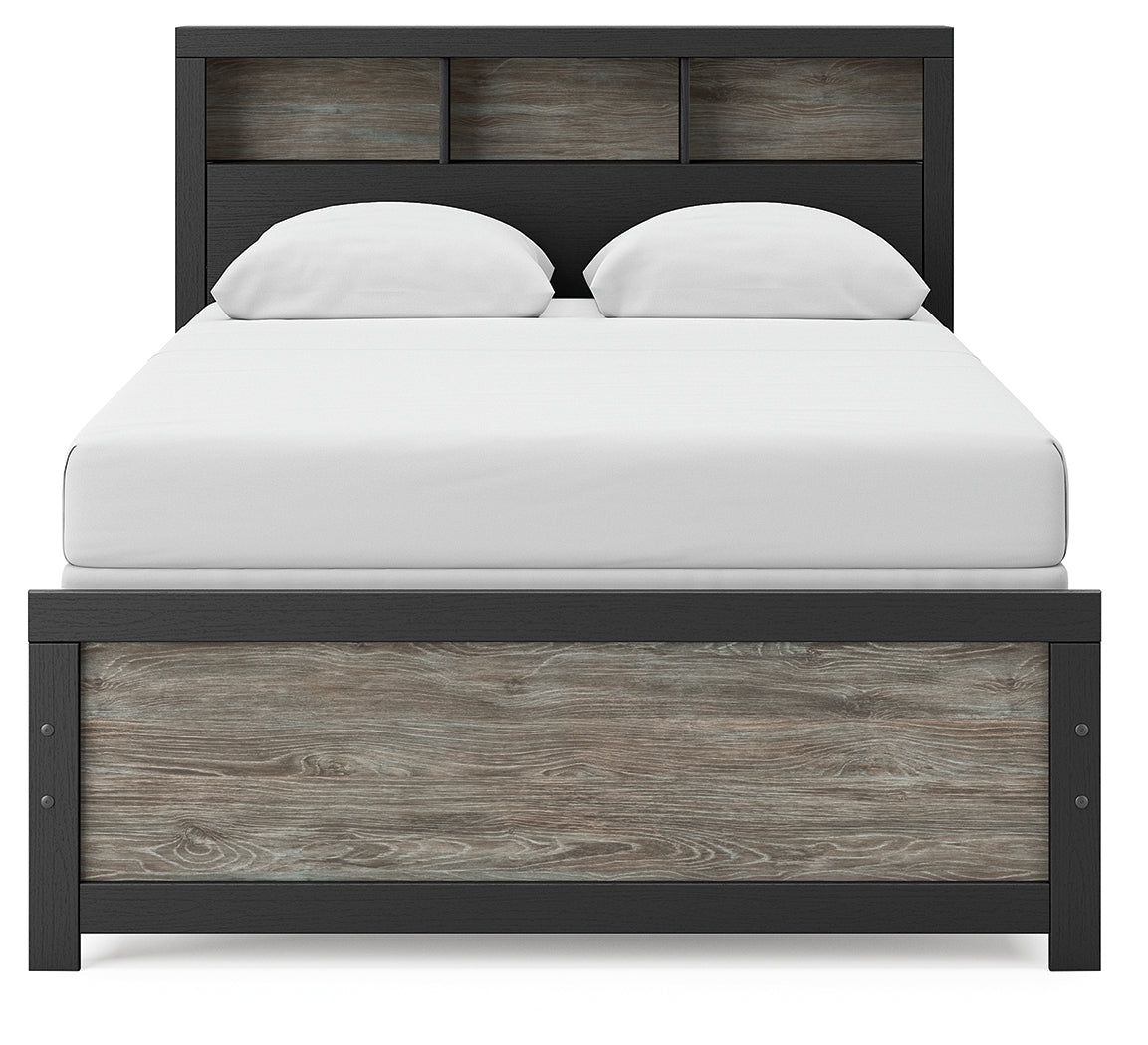 Broachmyn Black/Gray Full Bookcase Bed, Dresser and Mirror - Ornate Home