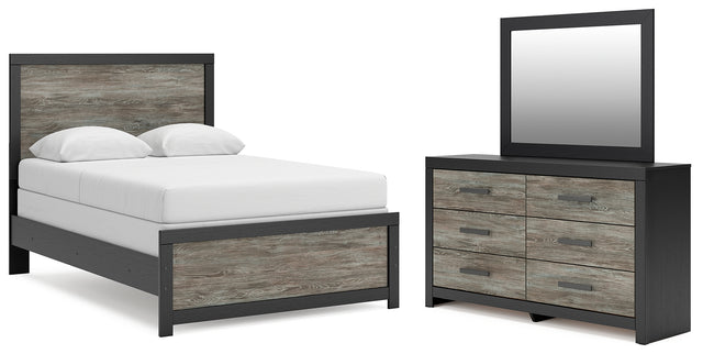Broachmyn Black/Gray Full Panel Bed, Dresser and Mirror - Ornate Home